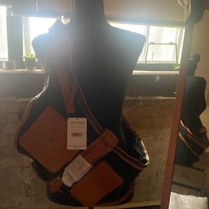 Over-the-shoulder bag with detailed pockets